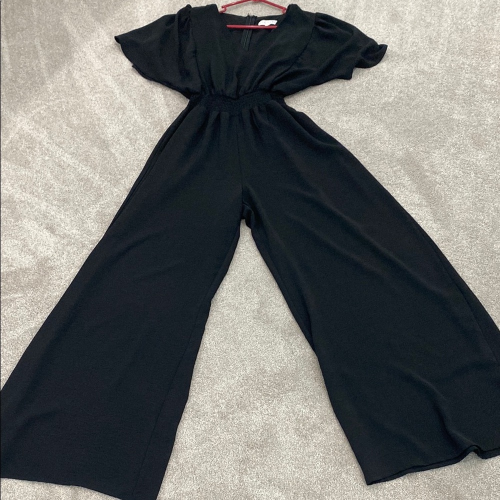 She and Sky Classic Black Wide-Leg Jumpsuit